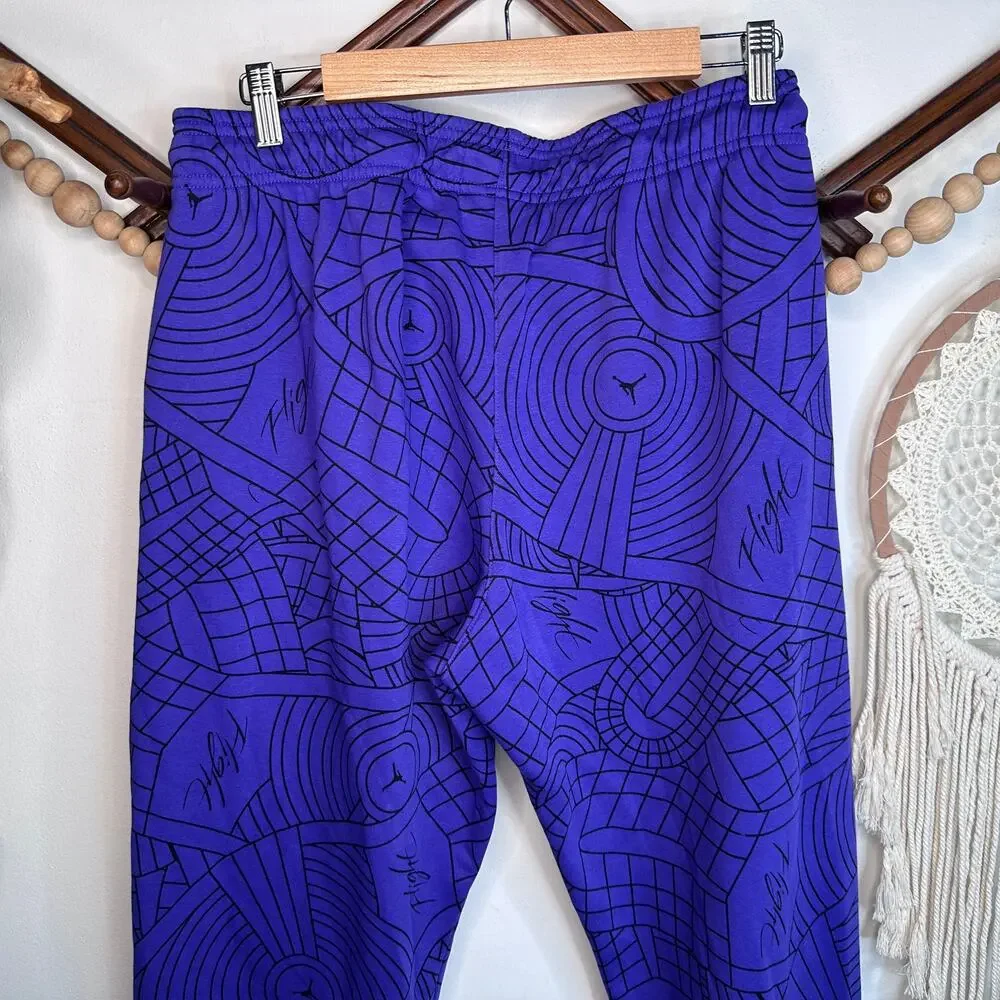 Jordan Purple Geometic Brooklyn Fleece Joggers